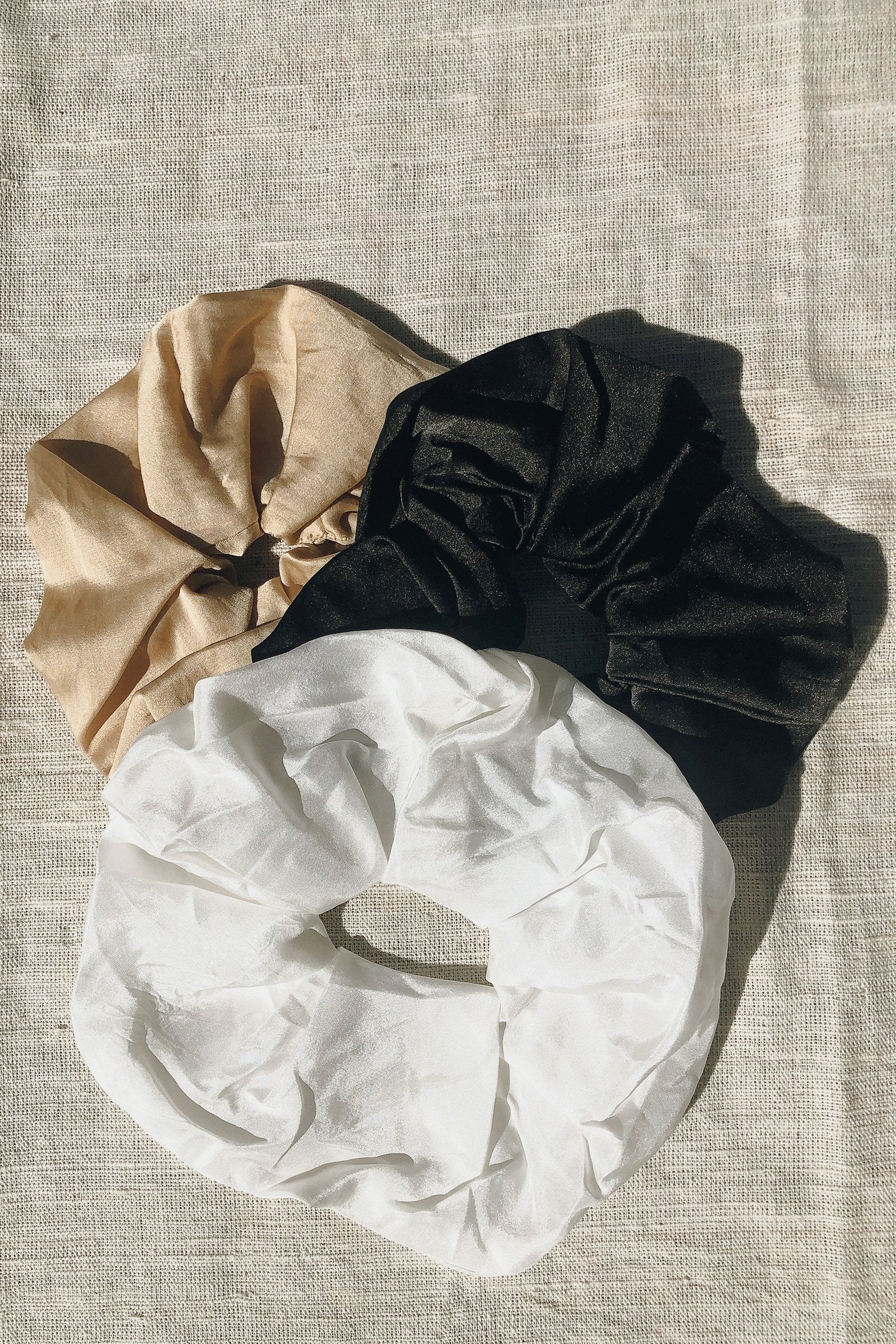 Sustainable Silk Ebony Scrunchie - LOOMES