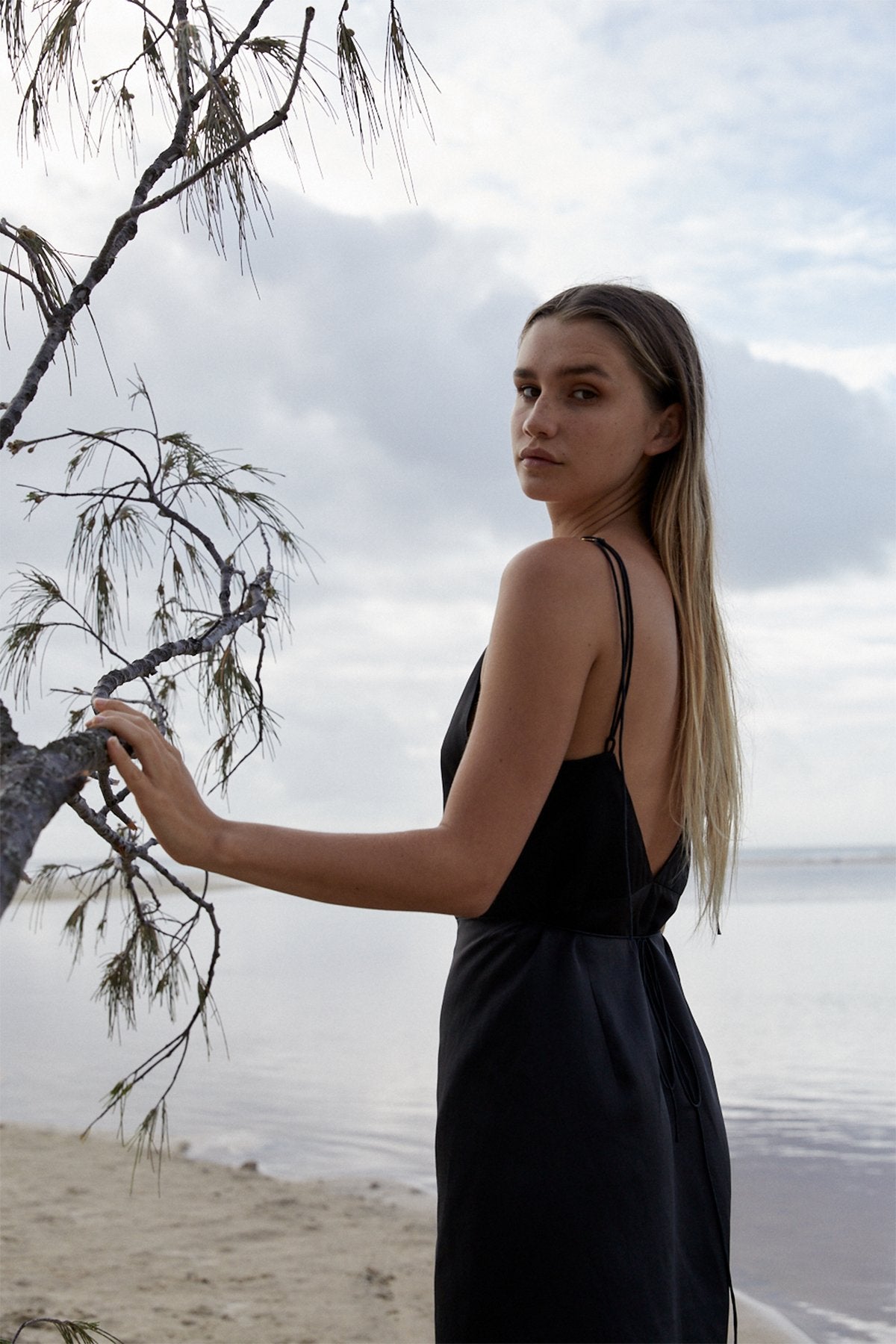 The Matisse Full Length Dress - Ebony - LOOMES
