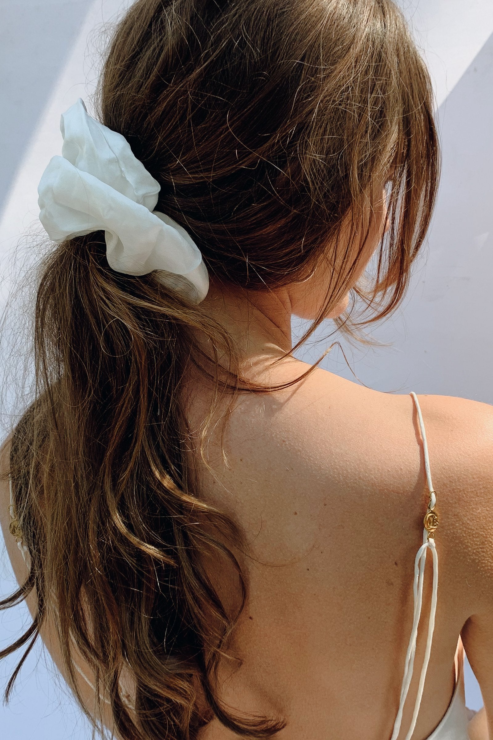 Sustainable Silk Ivory Scrunchie - LOOMES
