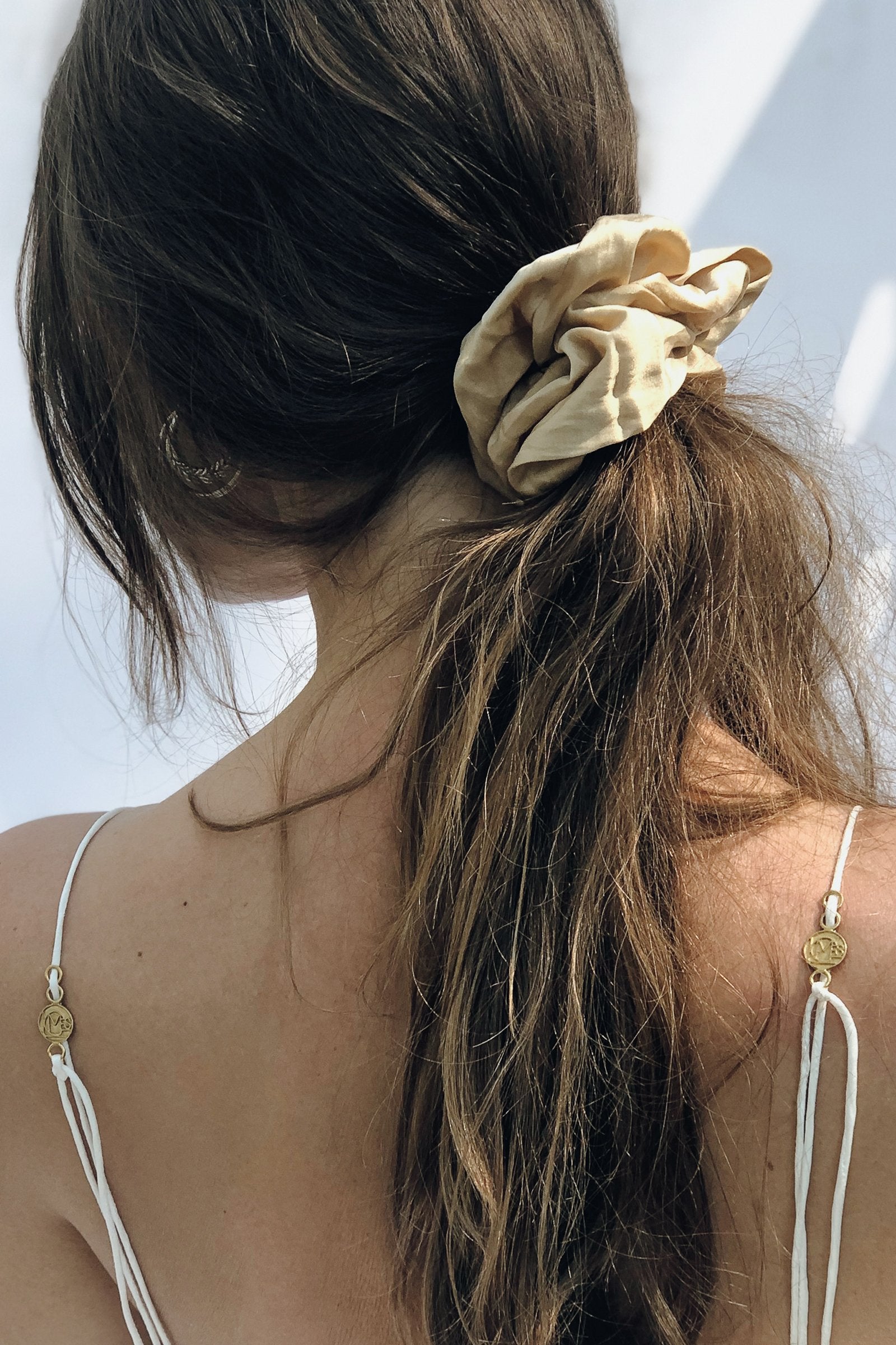 Sustainable Silk Sand Scrunchie - LOOMES