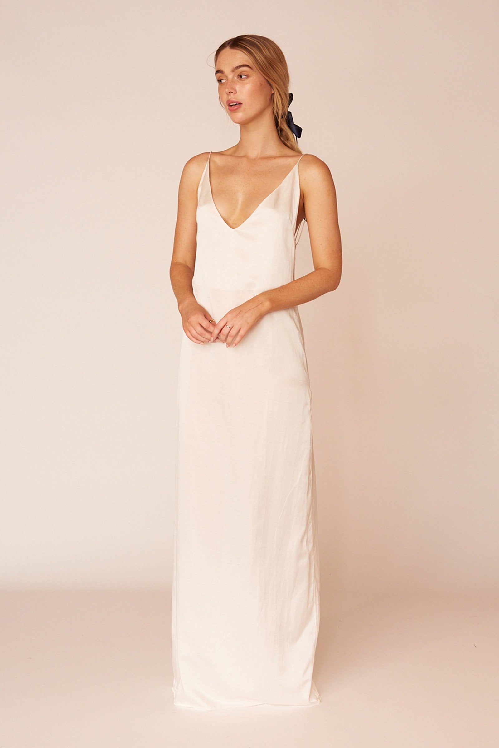 The Klimt Full Length Dress - Ivory - LOOMES