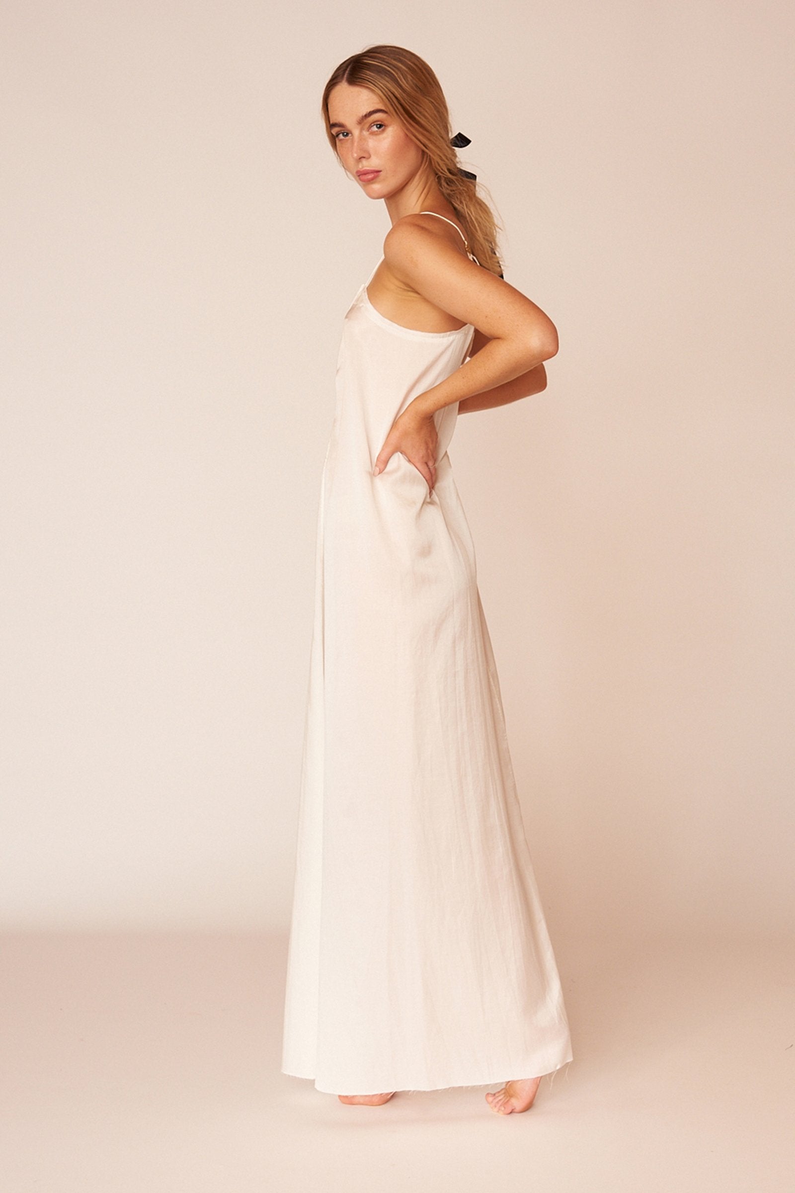 The Pablo Full Length Dress - Ivory - LOOMES