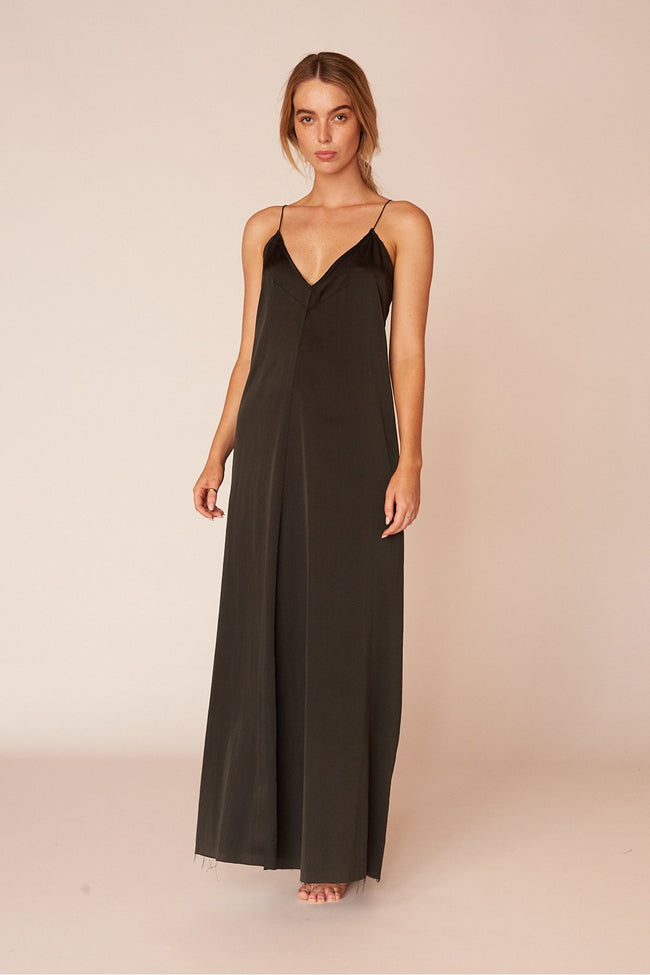 The Pablo Full Length Dress - Ebony - LOOMES