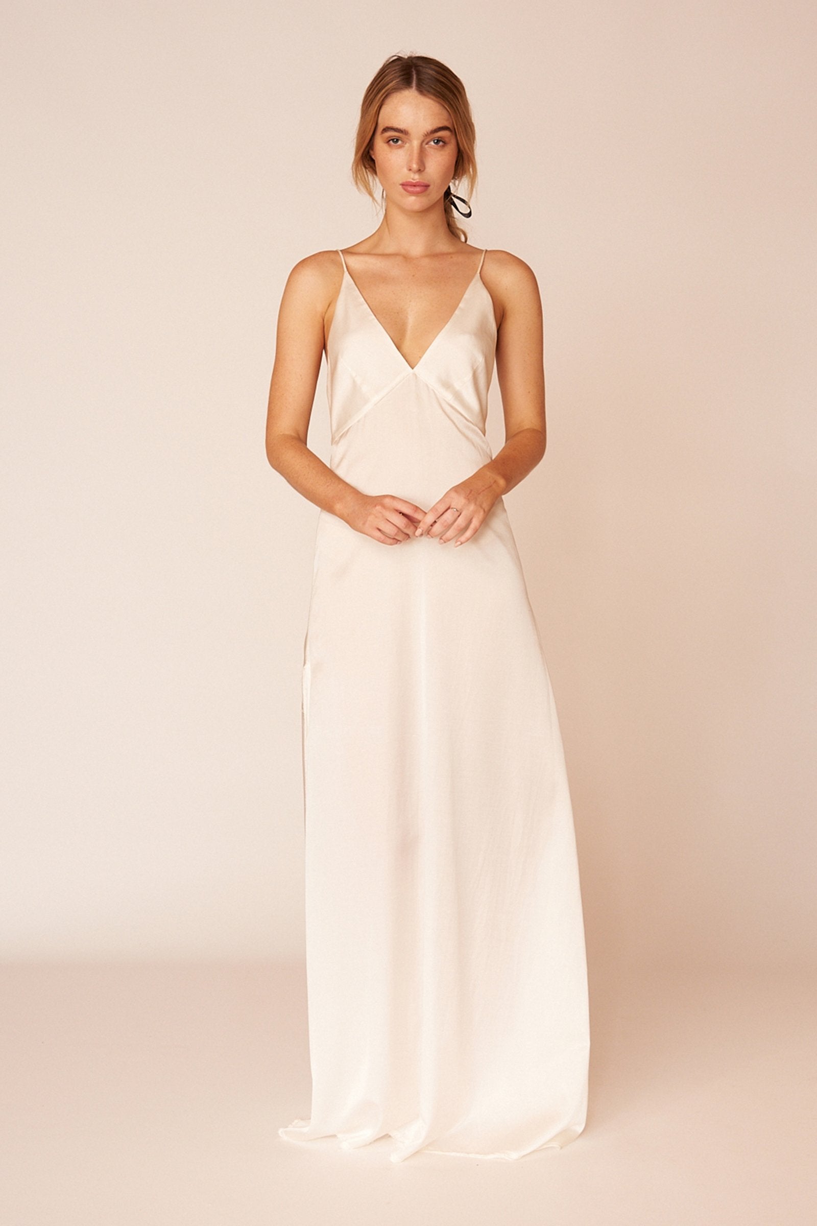 The Renoir Full Length Dress - Ivory - LOOMES