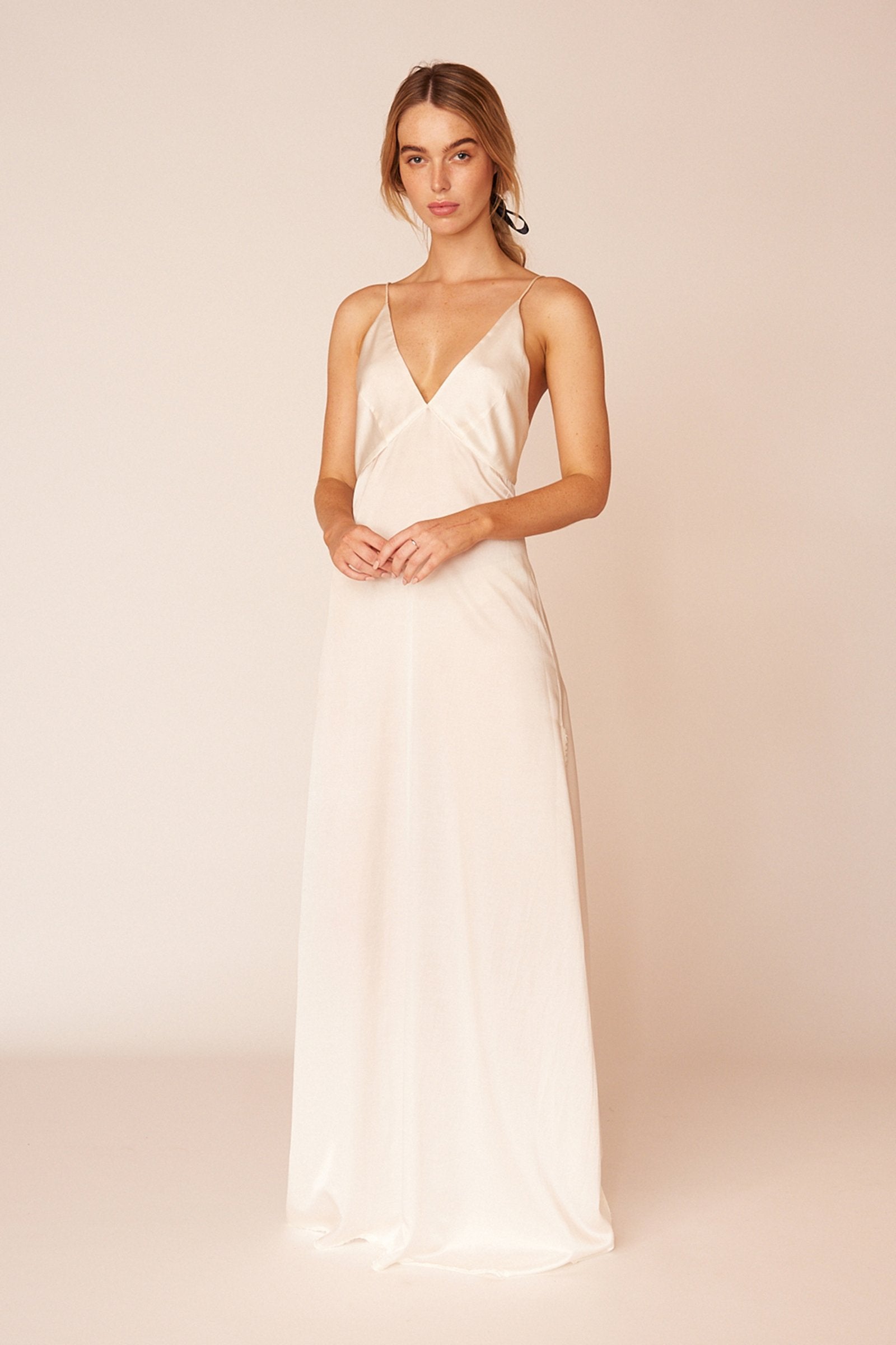 The Renoir Full Length Dress - Ivory - LOOMES