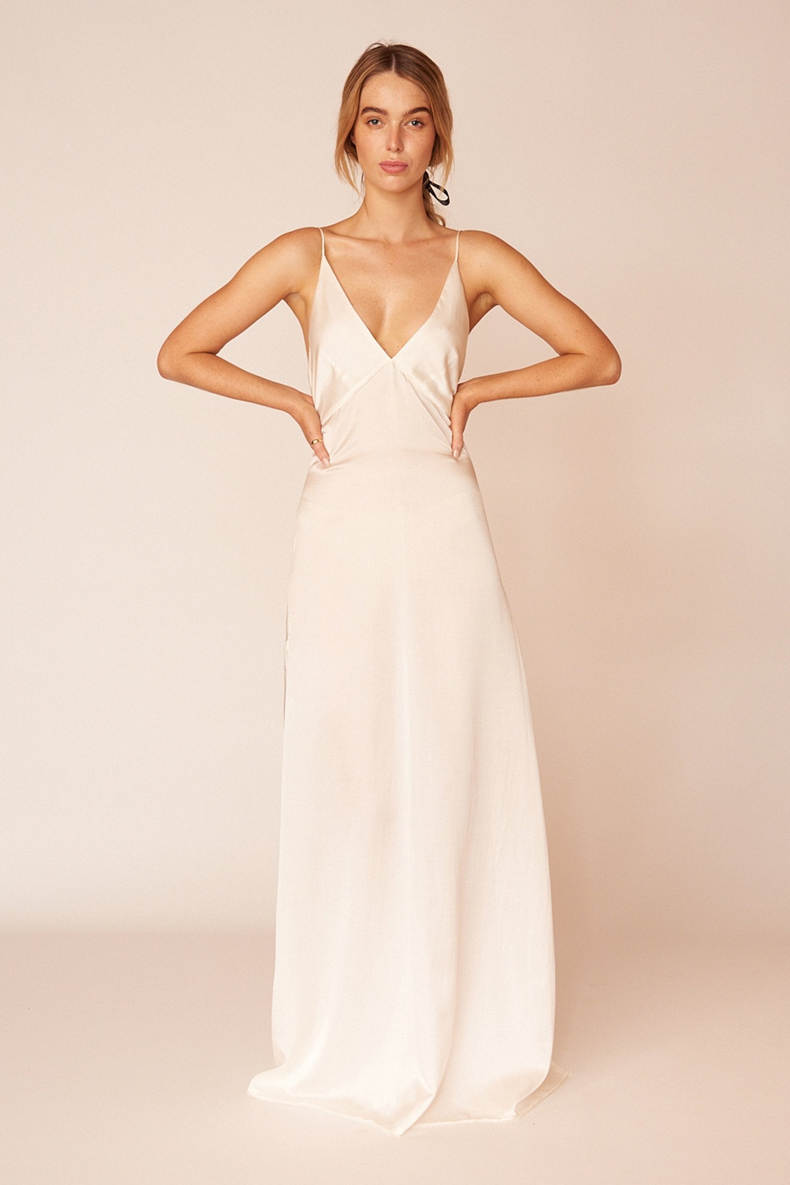 The Renoir Full Length Dress - Ivory - LOOMES