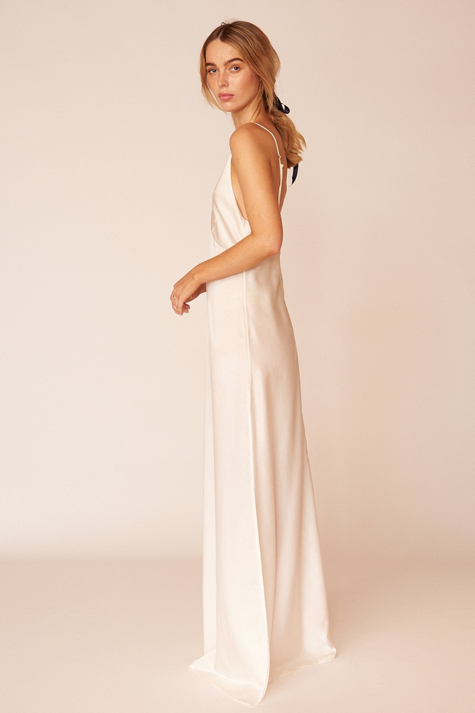 The Renoir Full Length Dress - Ivory - LOOMES