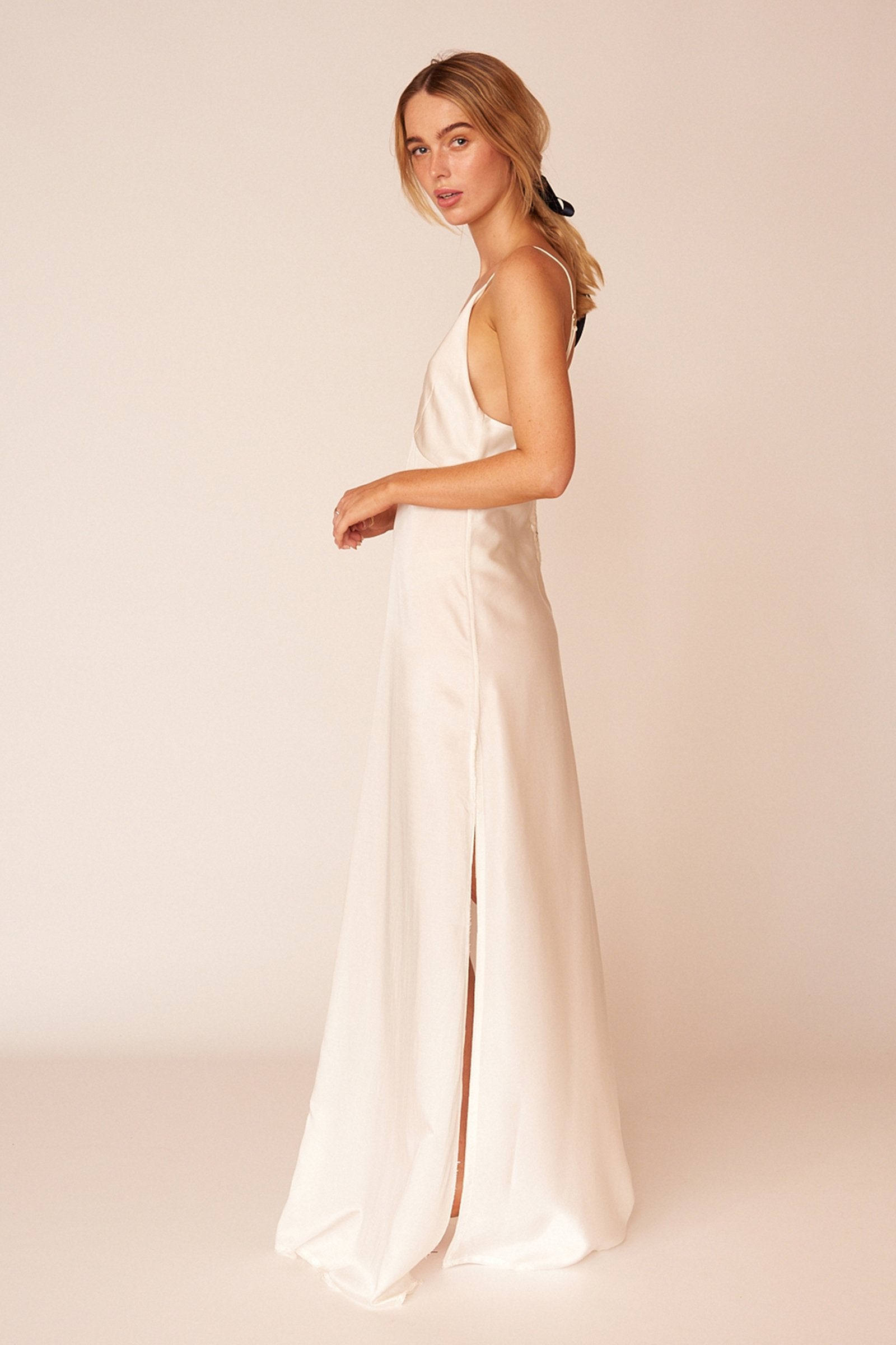 The Renoir Full Length Dress - Ivory - LOOMES