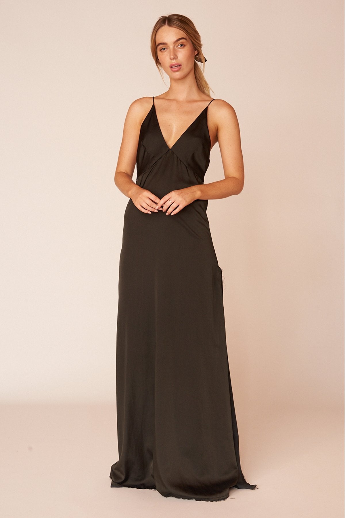 The Renoir Full Length Dress - Ebony - LOOMES