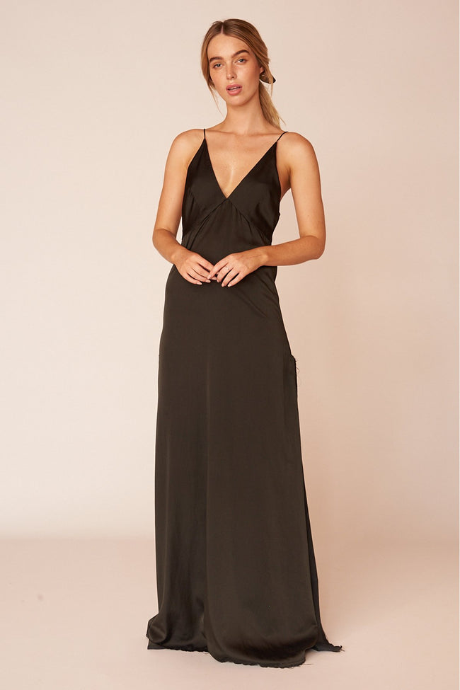 The Renoir Full Length Dress - Ebony - LOOMES