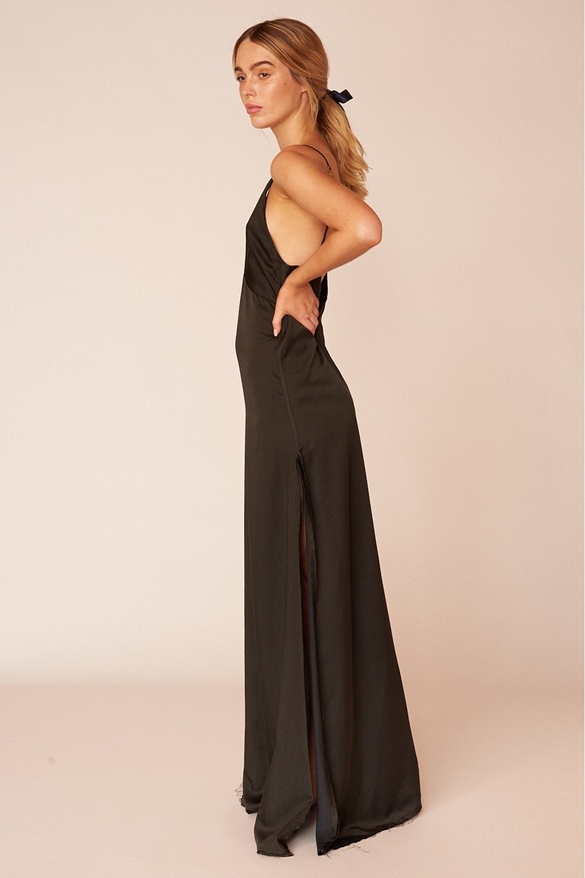 The Renoir Full Length Dress - Ebony - LOOMES