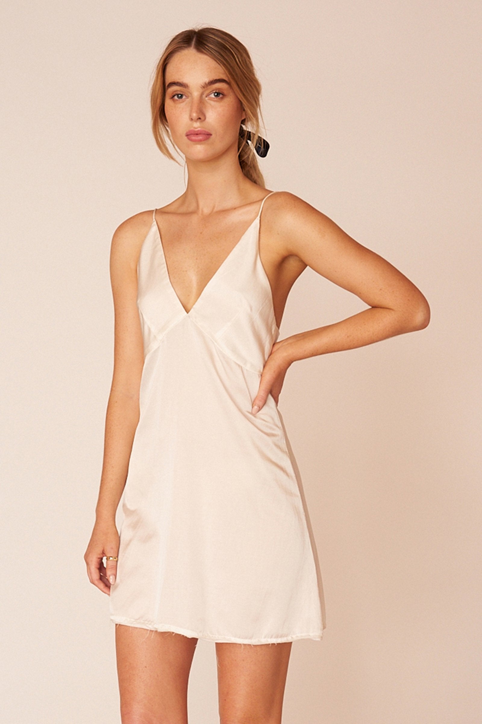 The Renoir Mini Dress - Ivory - LOOMES