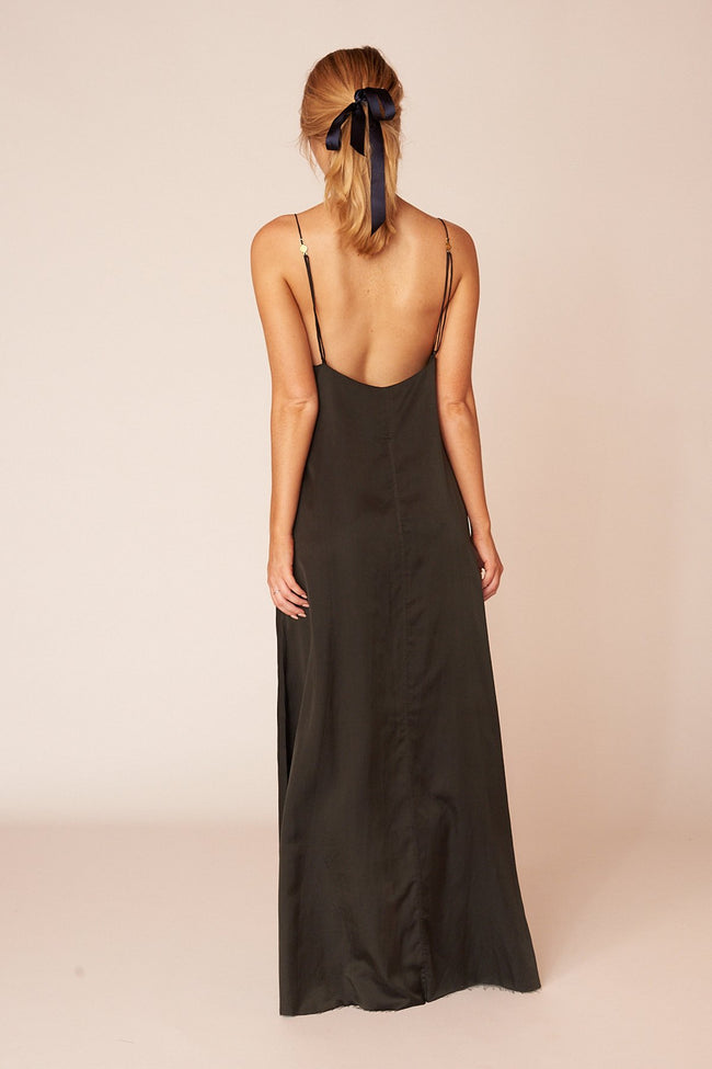 The Kahlo Full Length Dress - Ebony - LOOMES