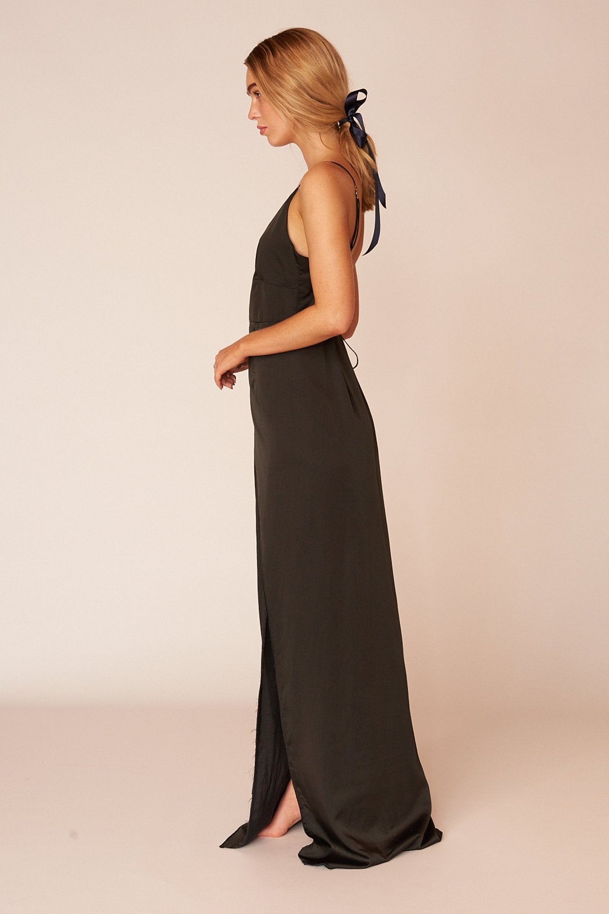 The Matisse Full Length Dress - Ebony - LOOMES