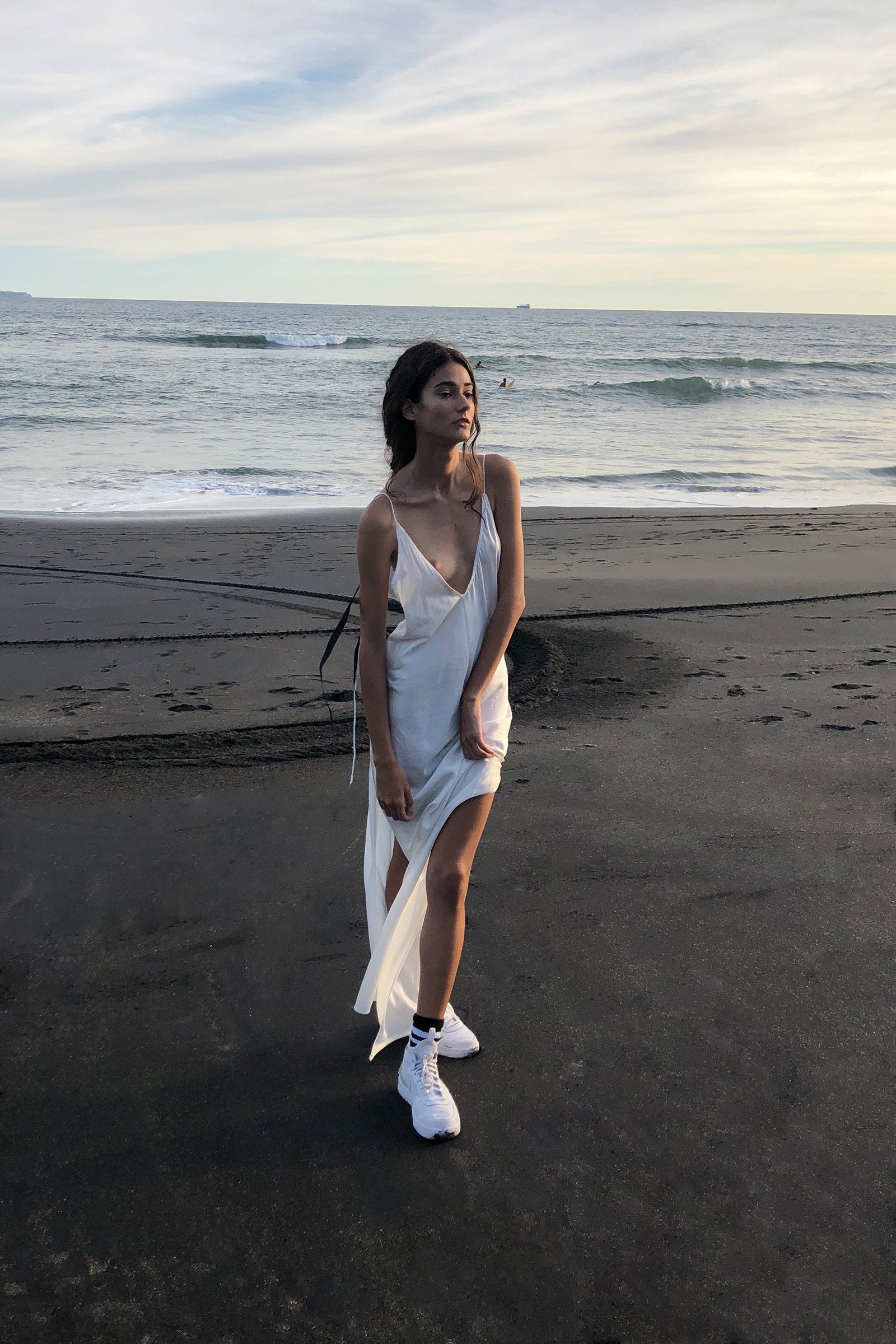 The O'Keeffe Full Length Dress - Ivory - LOOMES