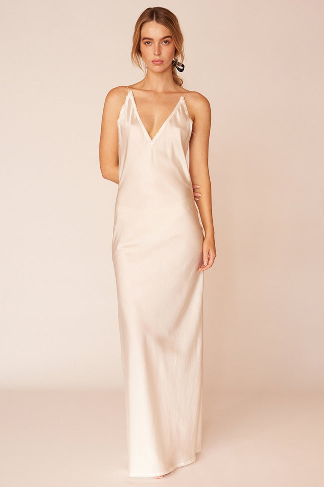 The O'Keeffe Full Length Dress - Ivory - LOOMES