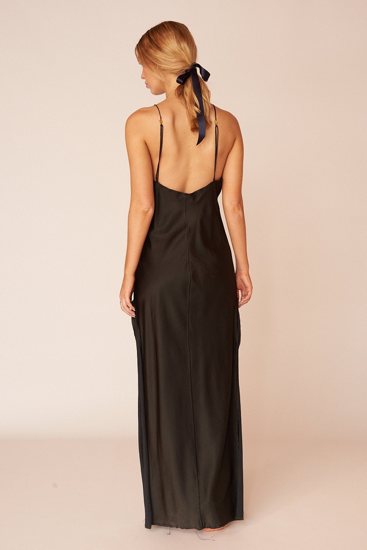 The O'Keeffe Full Length Dress - Ebony - LOOMES