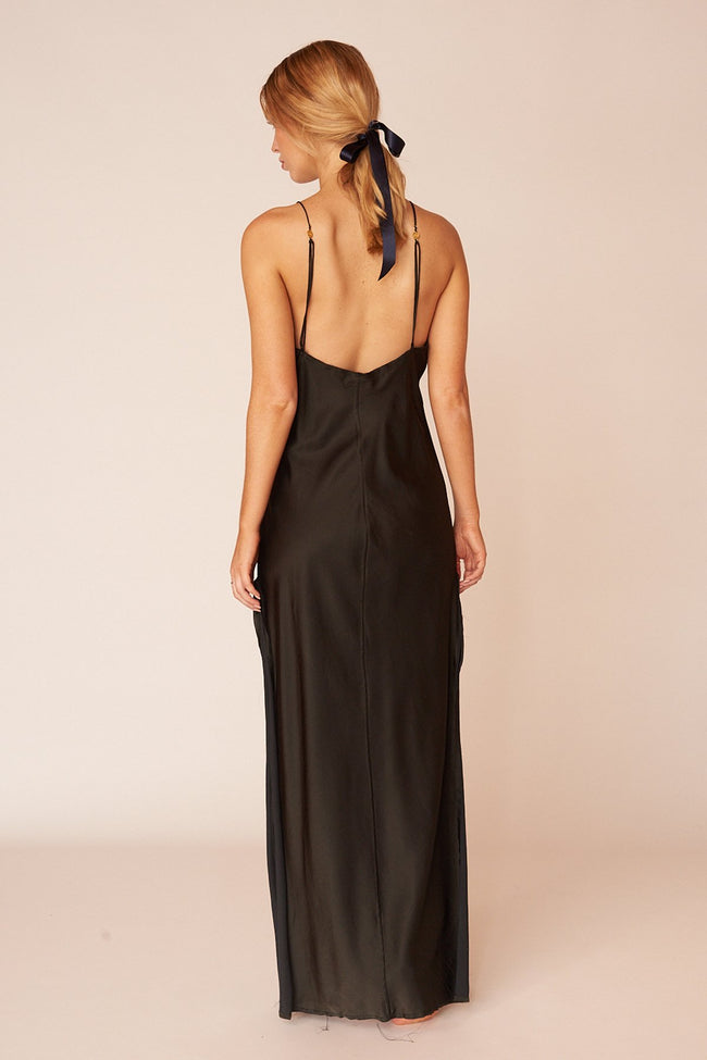 The O'Keeffe Full Length Dress - Ebony - LOOMES