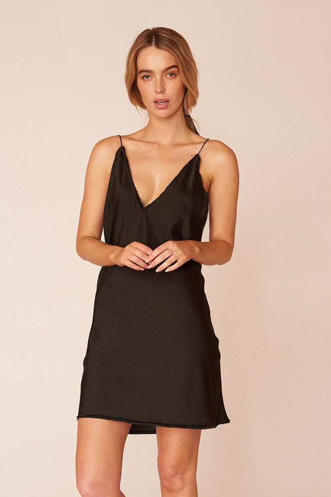 The O'Keeffe Mini Dress - Ebony - LOOMES