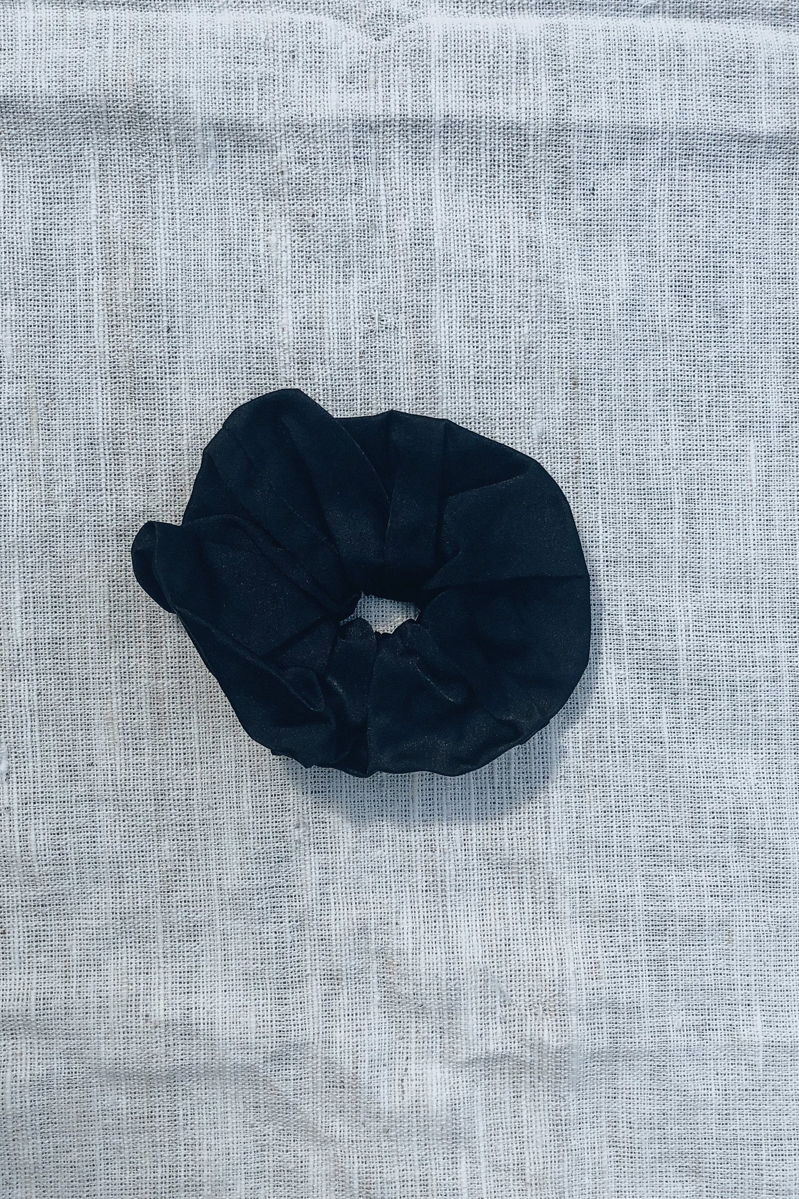 Sustainable Silk Ebony Scrunchie - LOOMES