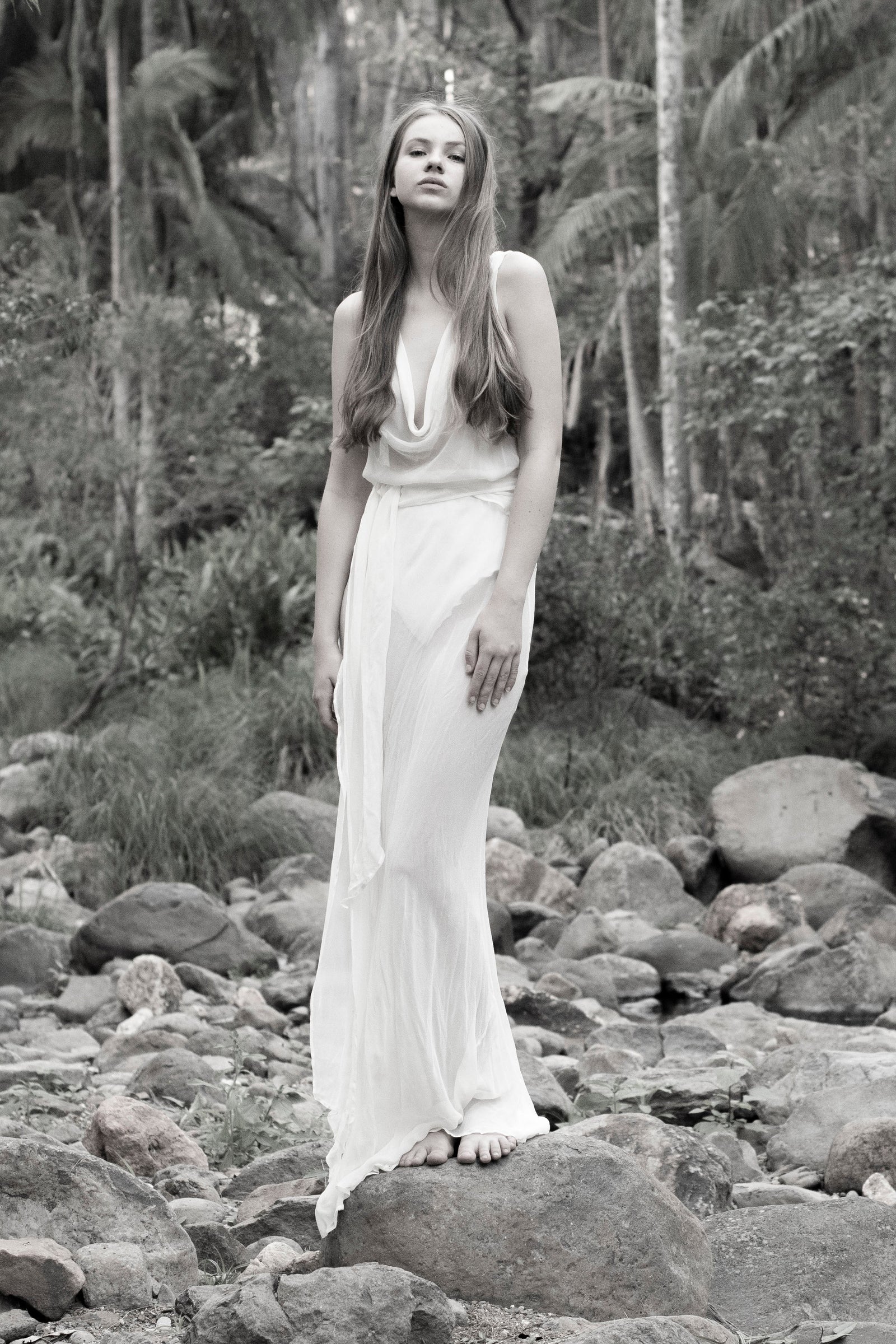 The Hepworth Sheer Silk Dress | Ivory - LOOMES