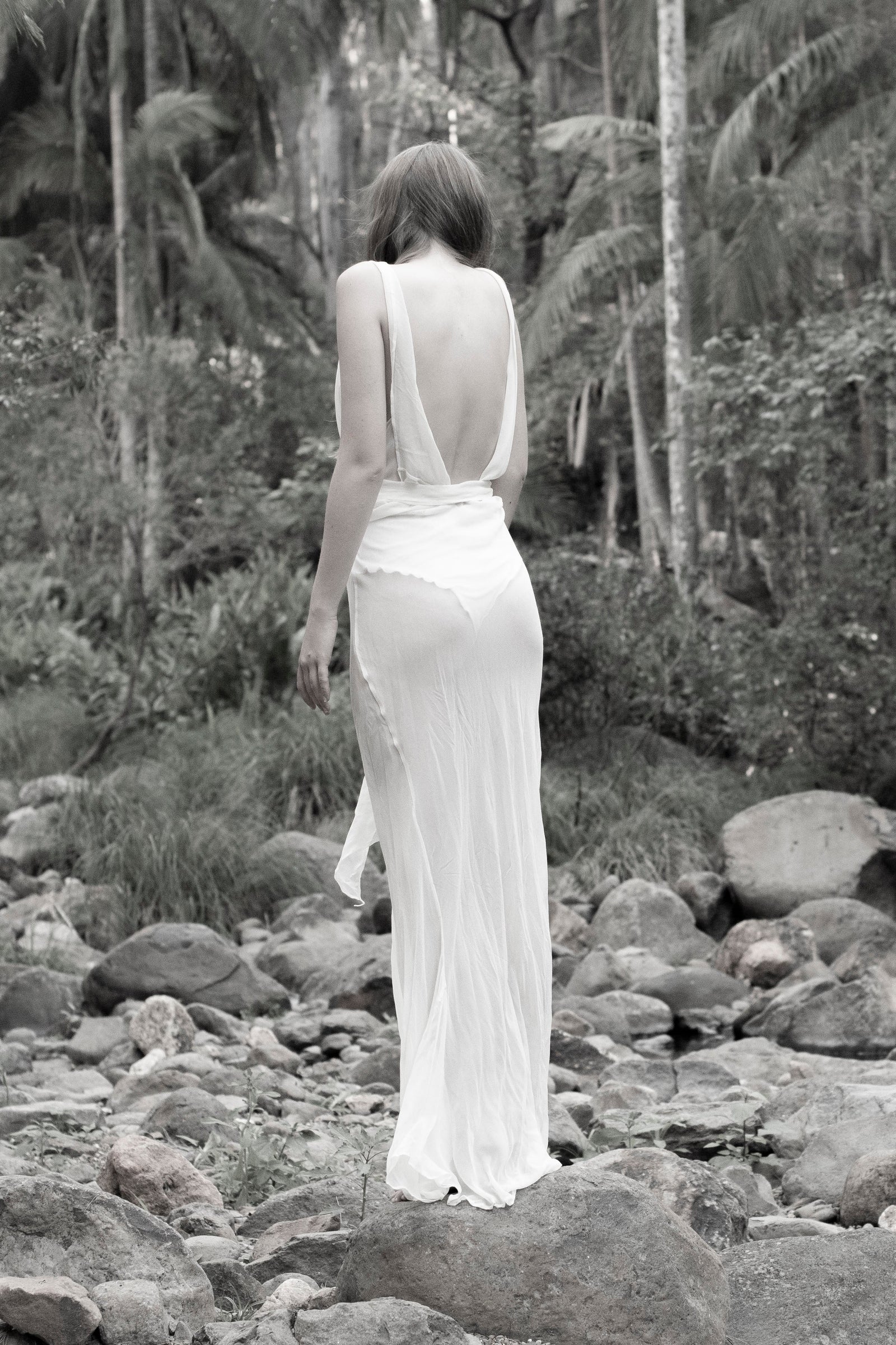 The Hepworth Sheer Silk Dress | Ivory - LOOMES