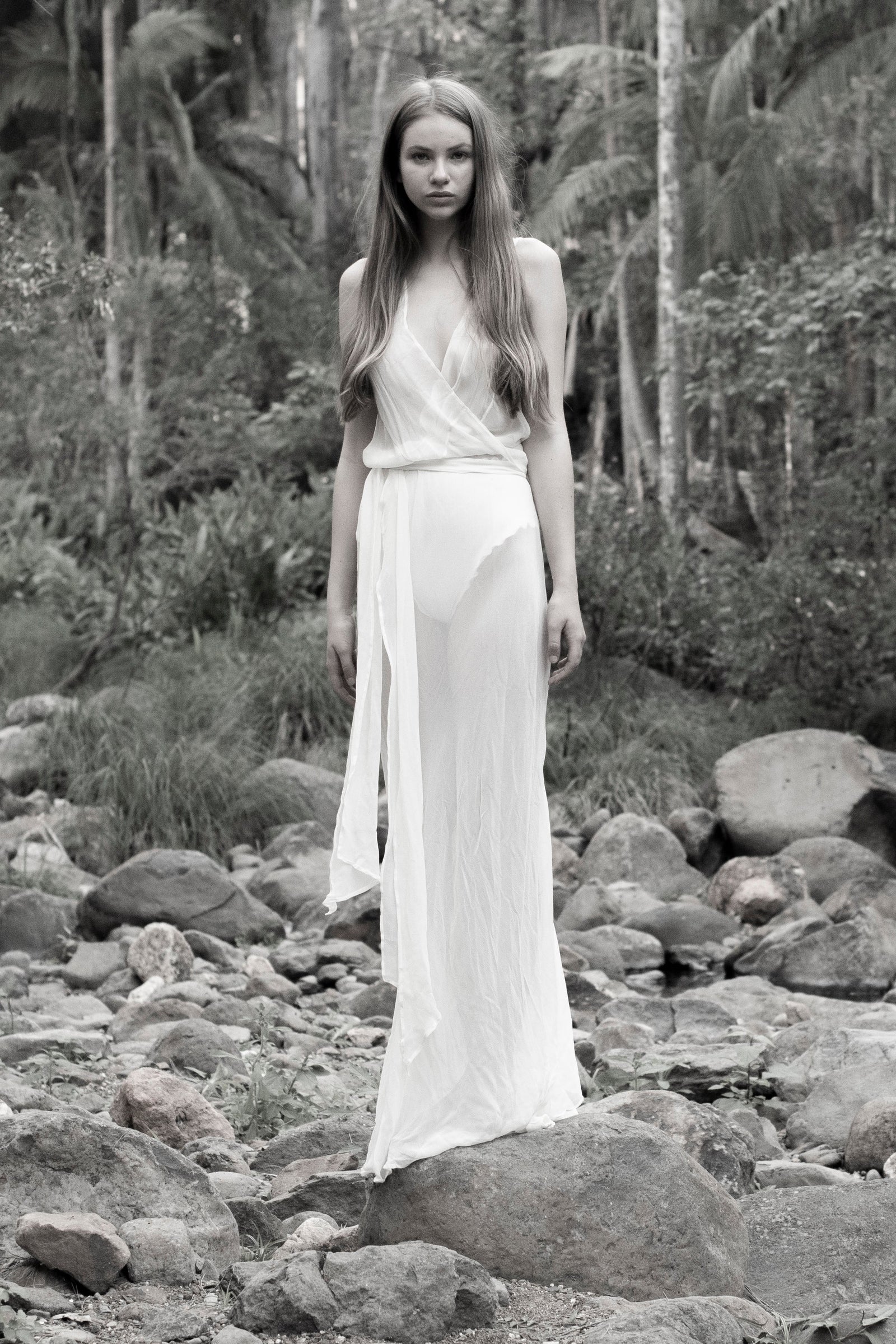 The Hepworth Sheer Silk Dress | Ivory - LOOMES