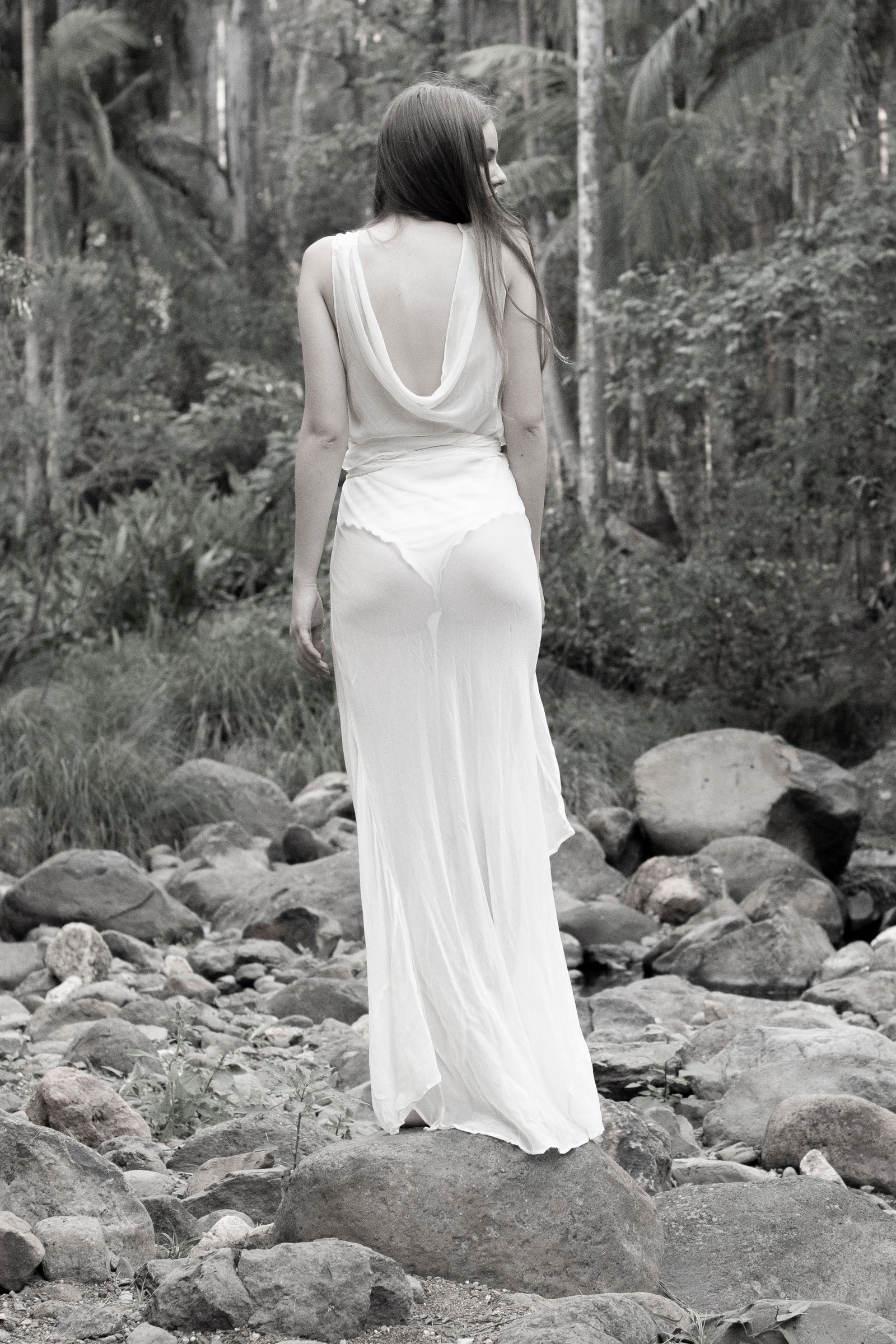 The Hepworth Sheer Silk Dress | Ivory - LOOMES