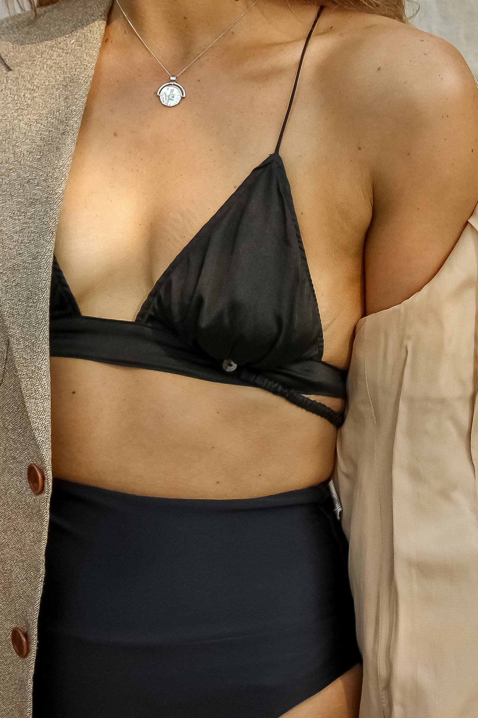 Silk bra top in black - Didu